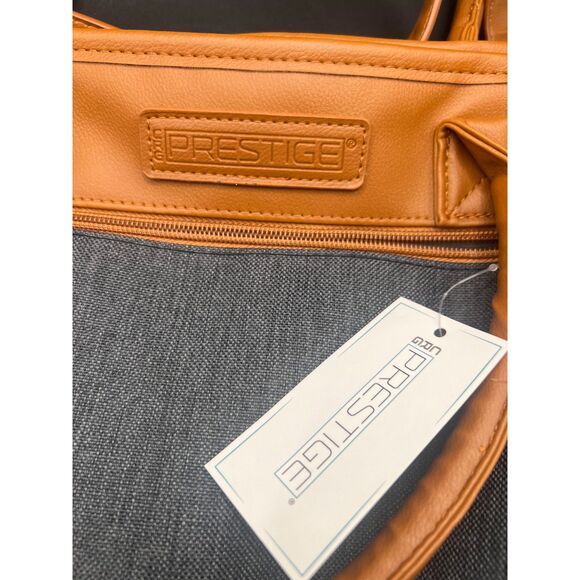 CRG Prestige Carry On Large Brown Gray Crossbody Tote Bag Purse w/Tag - Picture 4 of 5